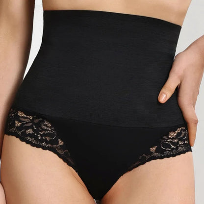 Lace Detail High Waist Shaping Panty — square view — Livostyle