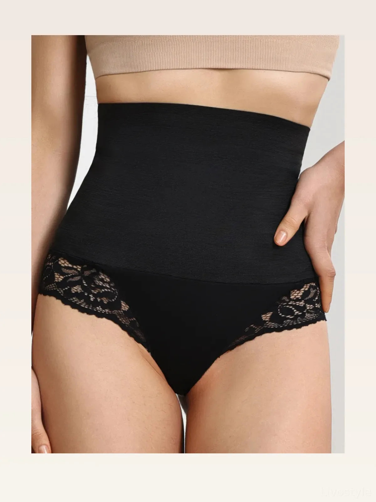 Lace Detail High Waist Shaping Panty — styled showcase — Livostyle
