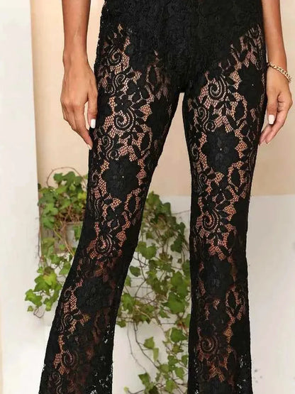 Lace High Waist Swim Pants — detail view — Livostyle