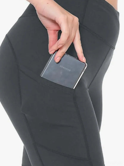 Charcoal High Waist Active Shorts — detail view — Livostyle