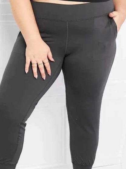 Pocketed High Waist Active Pants — detail view — Livostyle