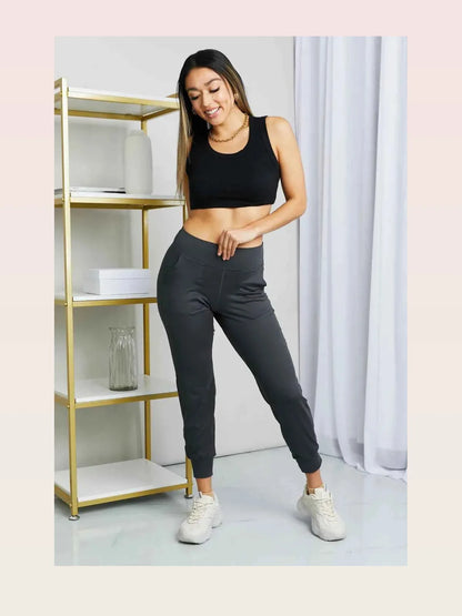 Wide Waistband Cropped Joggers — styled showcase — Livostyle
