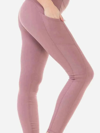 Wide Waistband High Waist Active Leggings — detail view — Livostyle