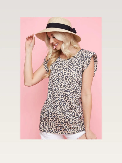 Bold Leopard Print Power Shoulder Top in French Terry — styled showcase — Livostyle