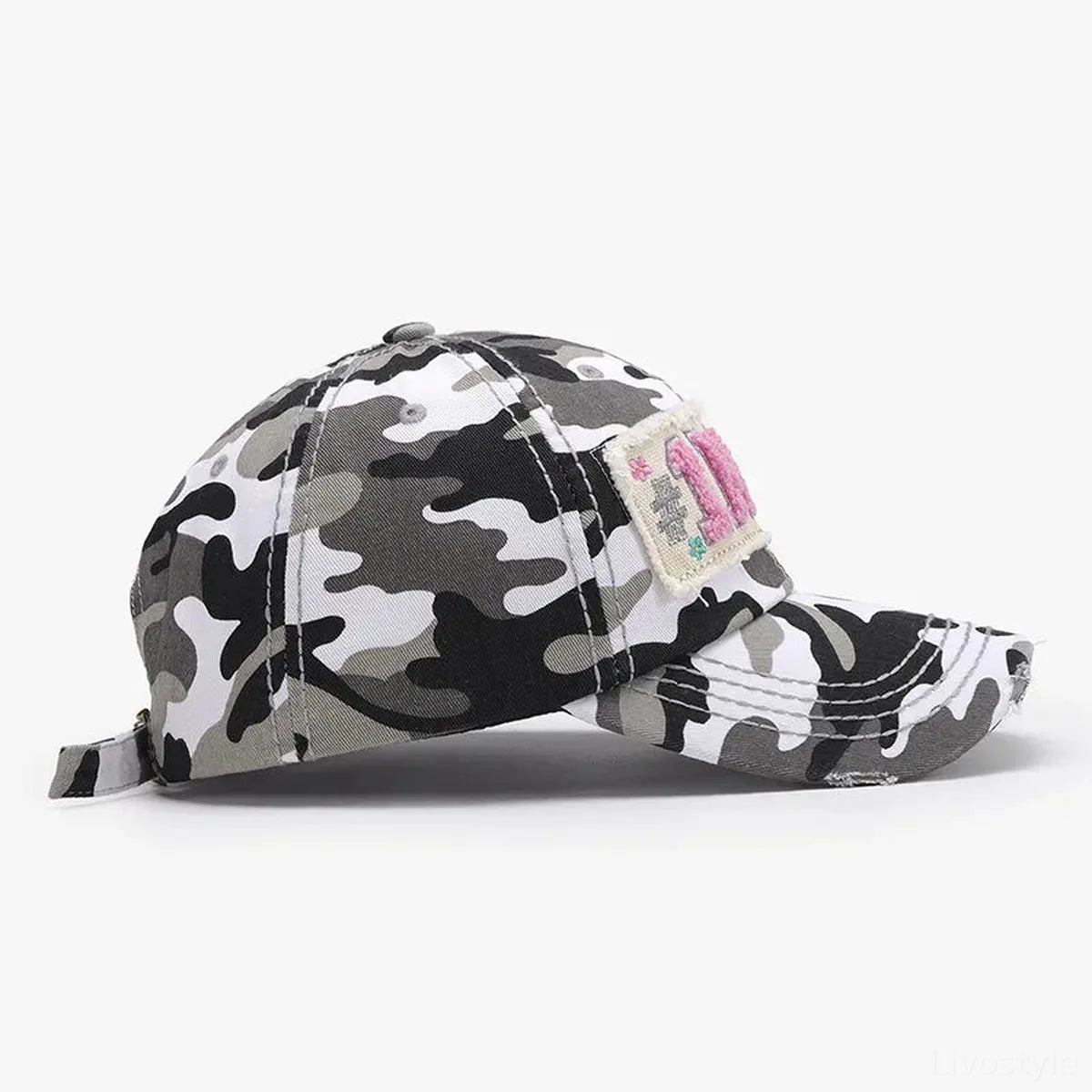 Letter Adjustable Cotton Baseball Cap — square view — Livostyle