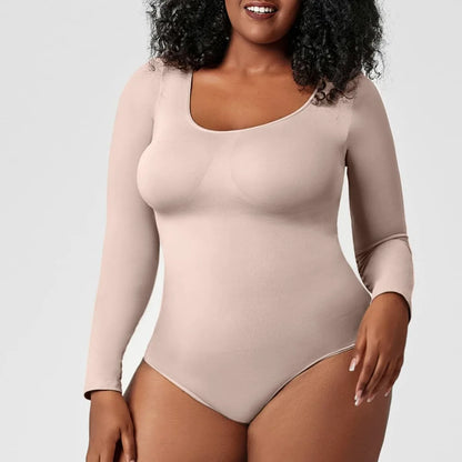 Long Sleeve Shaping Bodysuit — square view — Livostyle