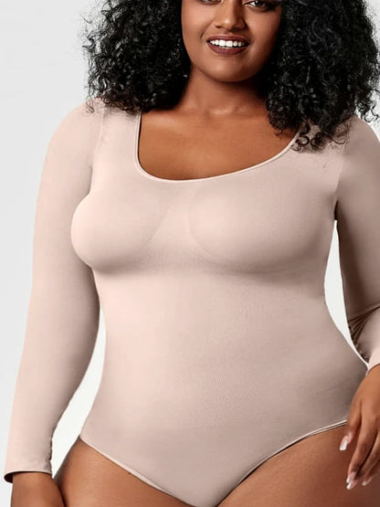 Long Sleeve Shaping Bodysuit — detail view — Livostyle