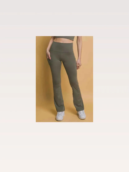 High Waist Flare Active Leggings with Side Pockets — styled showcase — Livostyle