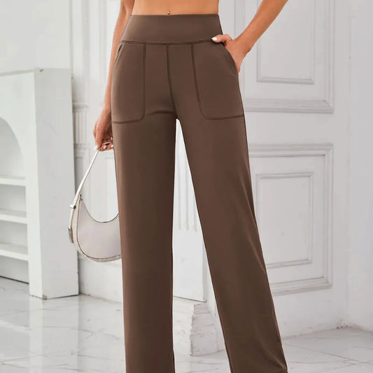 Lovelet High Waist Active Pants with Pockets — square view — Livostyle