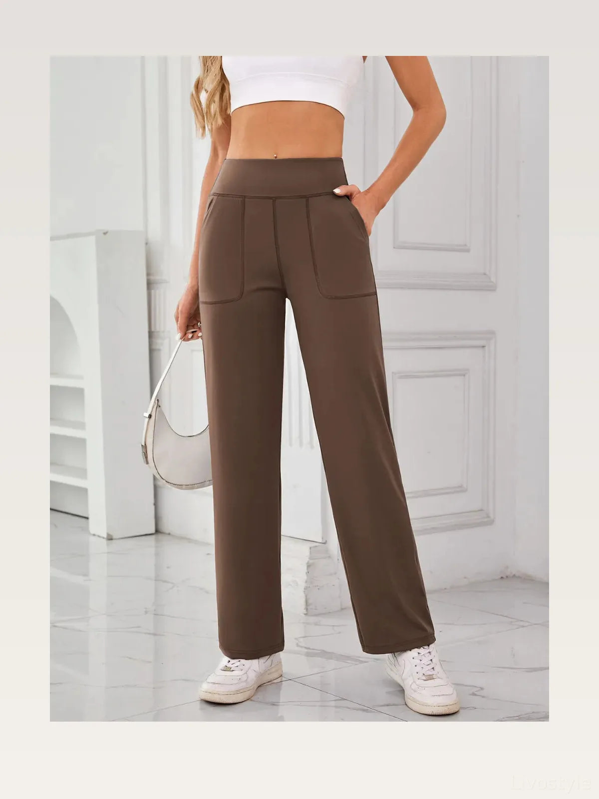 Lovelet High Waist Active Pants with Pockets — styled showcase — Livostyle
