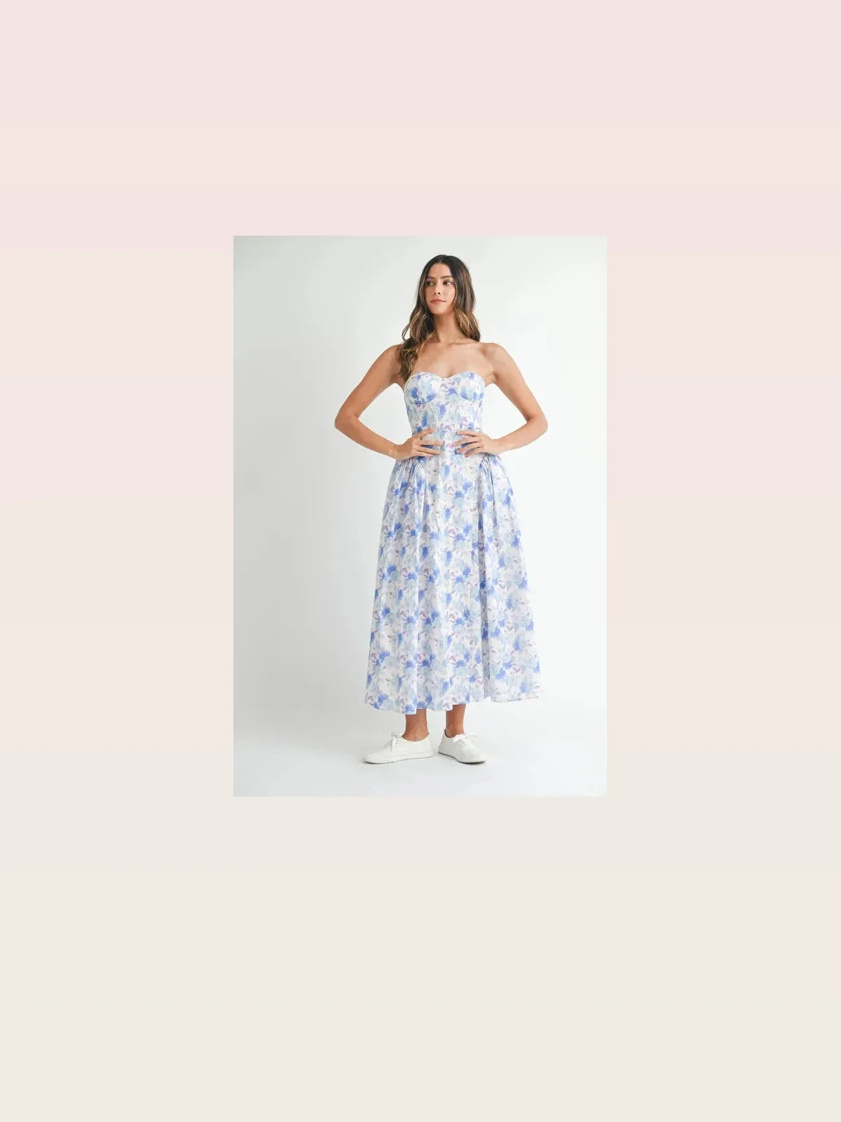 Sweetheart Neckline Floral Printed Midi Dress — styled showcase — Livostyle