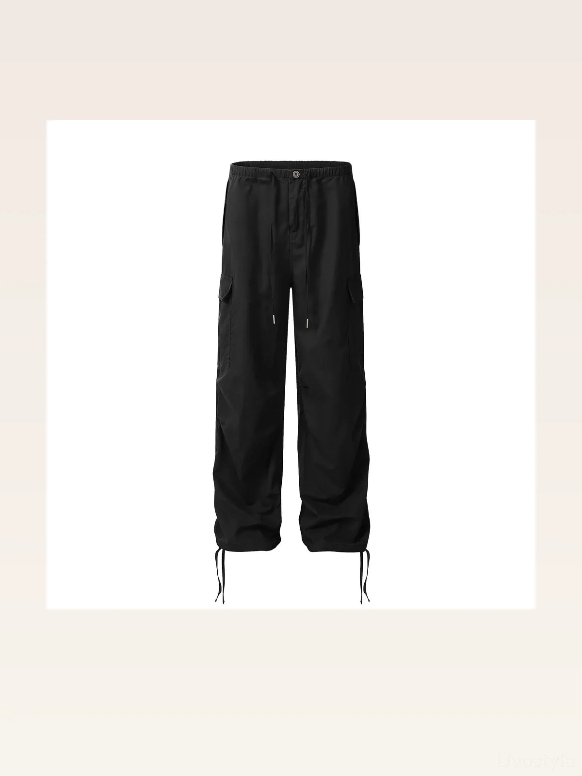 Men's Casual Drawstring Cargo Pants with Multiple Pockets — styled showcase — Livostyle