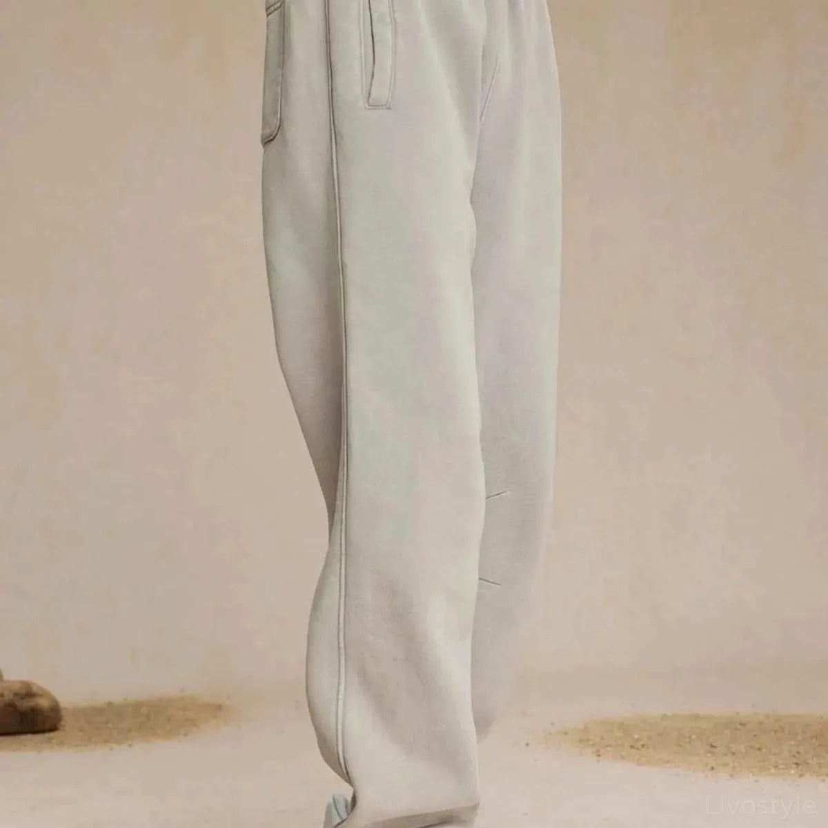 Men's Casual Elastic Waist Cotton Sweatpants — square view — Livostyle