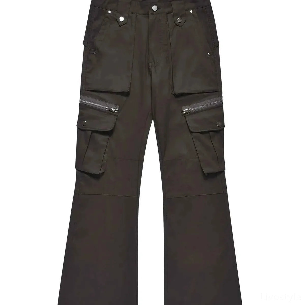 Men's Multi-Pocket Flared Cargo Pants — square view — Livostyle