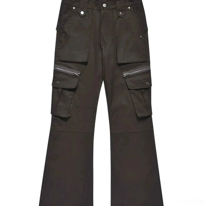 Men's Multi-Pocket Flared Cargo Pants — square view — Livostyle