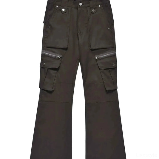 Men's Multi-Pocket Flared Cargo Pants — square view — Livostyle