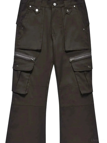 Men's Multi-Pocket Flared Cargo Pants — detail view — Livostyle