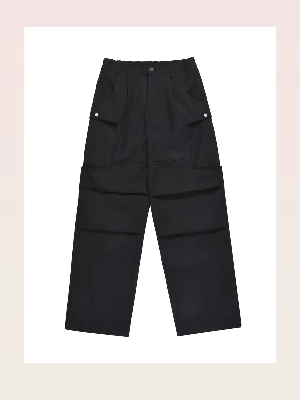 Black Elastic Waist Men's Wide Leg Cargo Pants — styled showcase — Livostyle