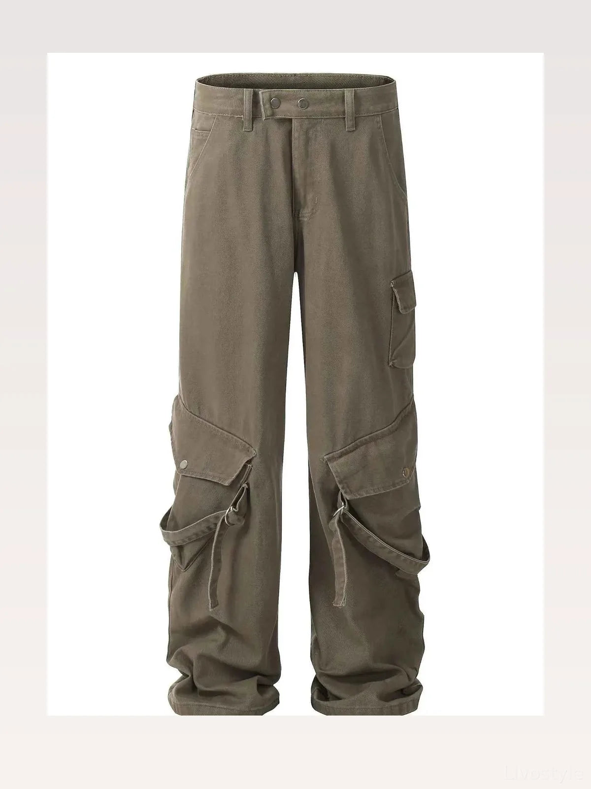 Curry Olive Men's Straight Leg Cargo Pants — styled showcase — Livostyle