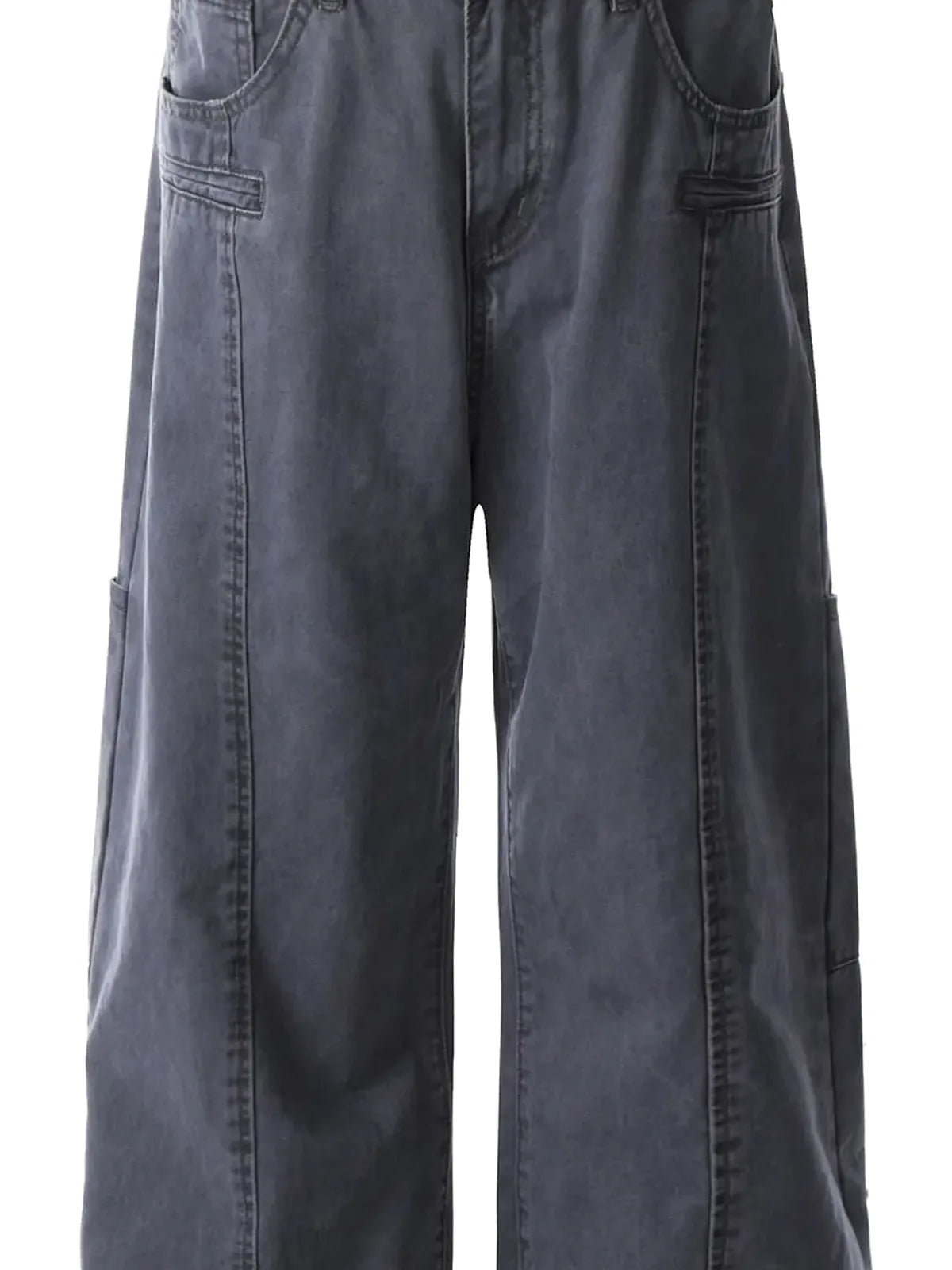 Men's Wide Leg Cargo Pants with Stitching Detail — detail view — Livostyle