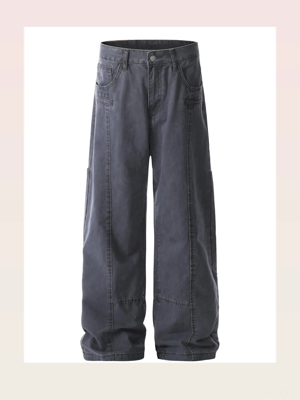 Men's Wide Leg Cargo Pants with Stitching Detail — styled showcase — Livostyle