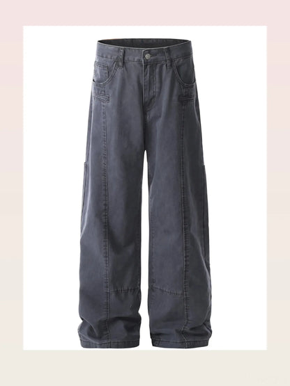 Men's Wide Leg Cargo Pants with Stitching Detail — styled showcase — Livostyle