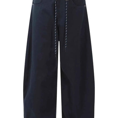 Men's Wide Leg Drawstring Cargo Pants — square view — Livostyle