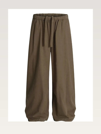 Men's Wide Leg Drawstring Elastic Waist Pants — styled showcase — Livostyle