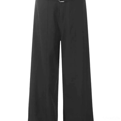 Men's Wide Leg High Waist Pants with Belt — square view — Livostyle