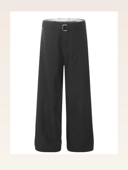 Men's Wide Leg High Waist Pants with Belt — styled showcase — Livostyle