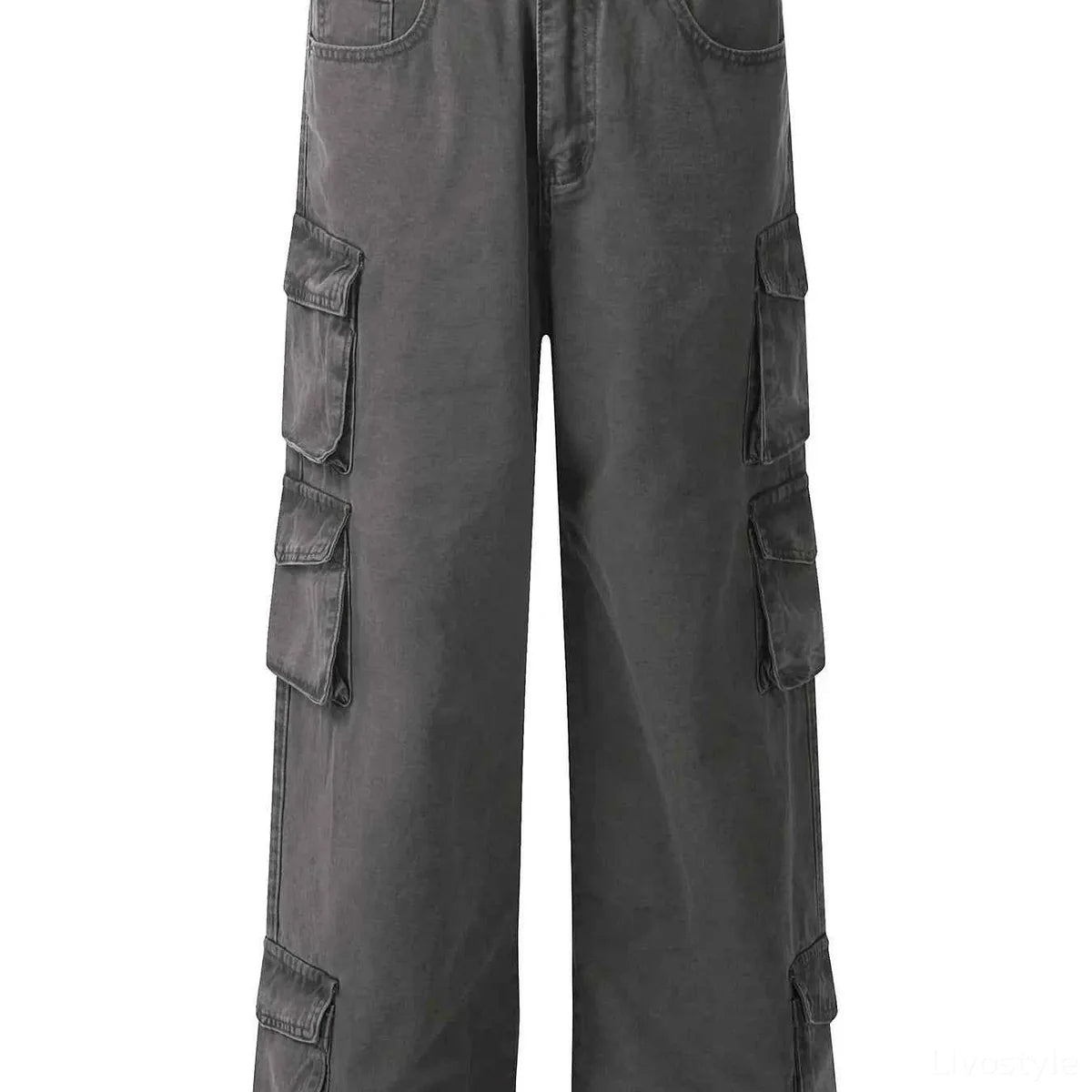 Men's Wide Leg Multi-Pocket Cargo Pants — square view — Livostyle