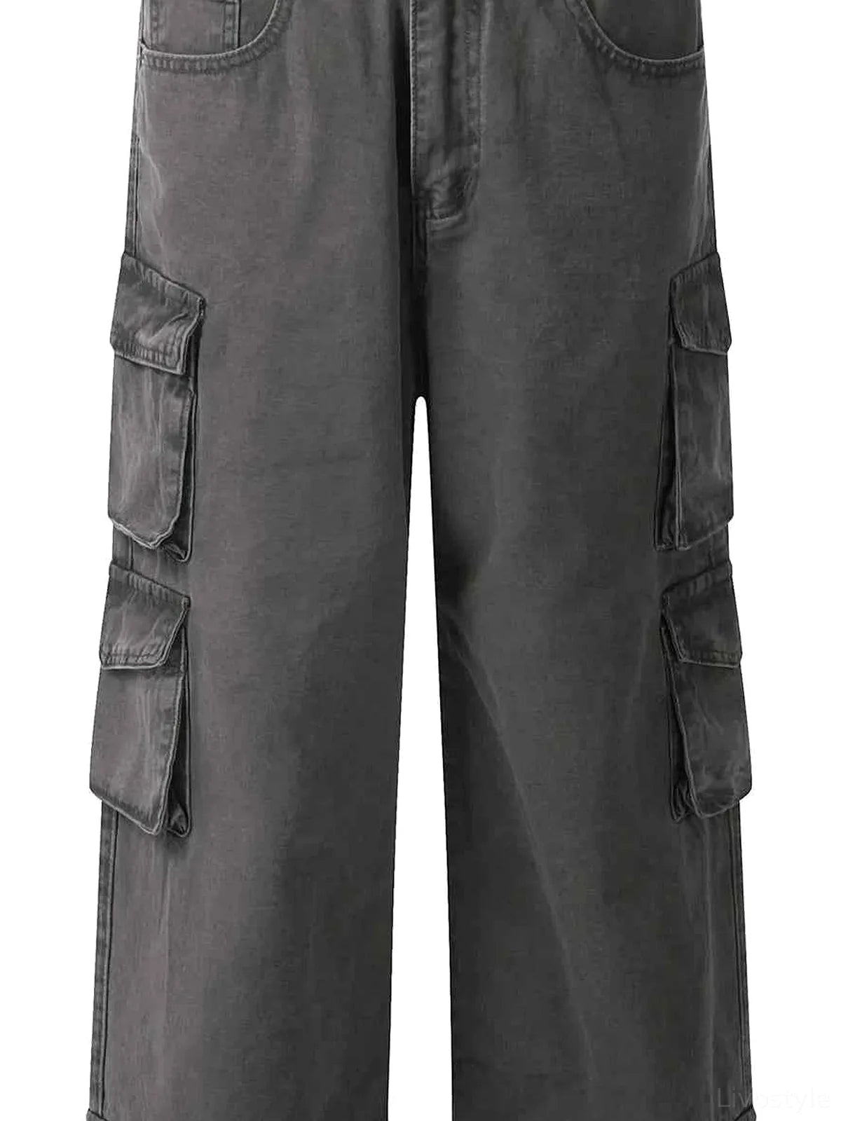 Men's Wide Leg Multi-Pocket Cargo Pants — detail view — Livostyle