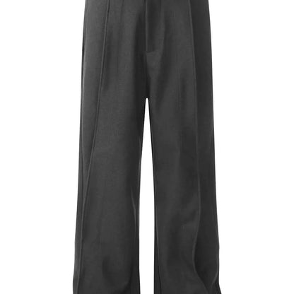 Men's Wide Leg Pants with Pleated Front — square view — Livostyle