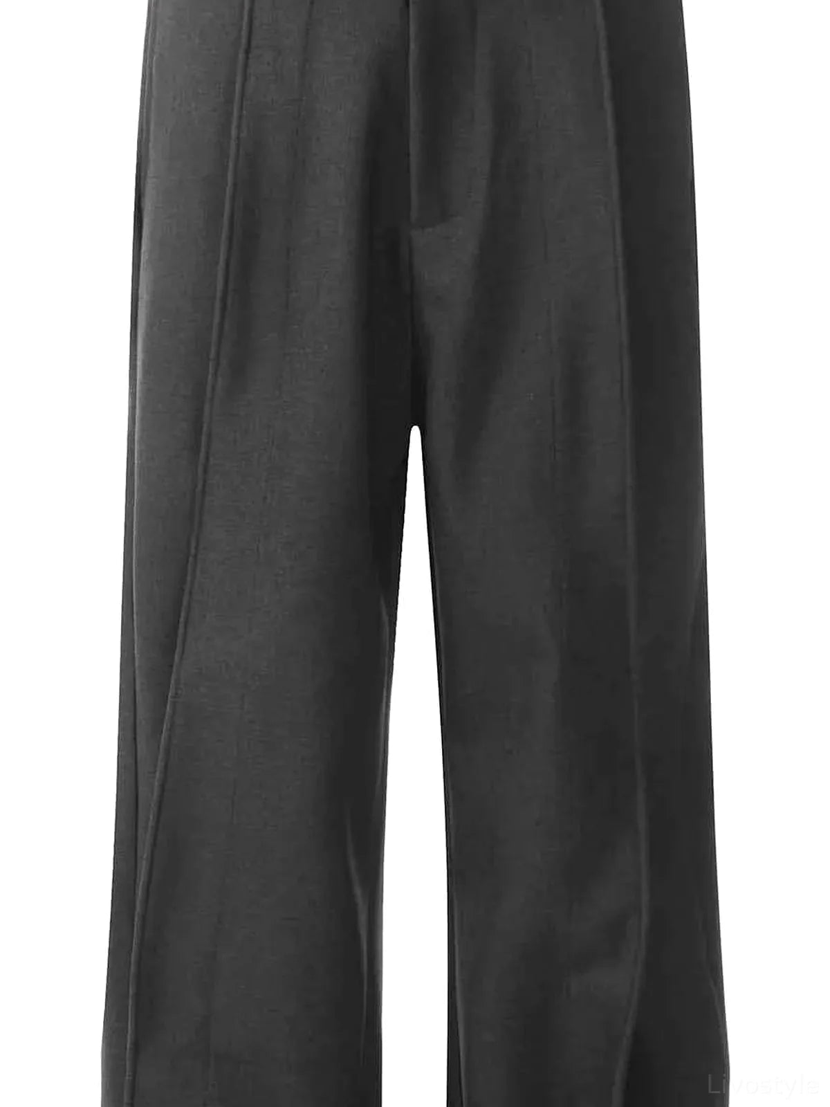 Men's Wide Leg Pants with Pleated Front — detail view — Livostyle