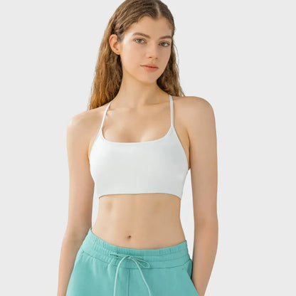 Crisscross Back Scoop Neck Active Cami with Detachable Chest — square view — Livostyle
