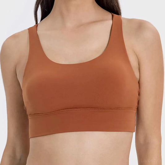 Crisscross Scoop Neck Active Tank — square view — Livostyle