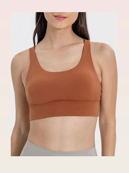 Crisscross Back Scoop Neck Active Tank with Chest Pads – photo 2