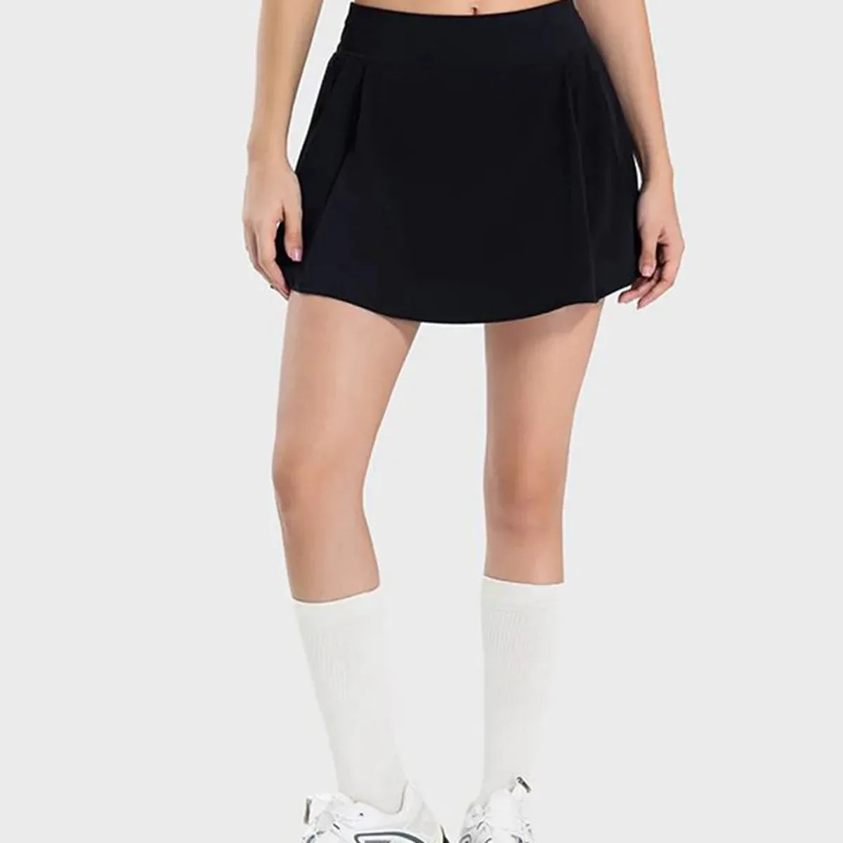 Pleated Detail Mid-Rise Waist Active Skirt — square view — Livostyle