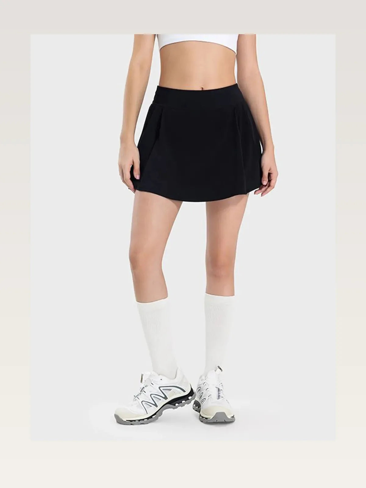 Pleated Detail Mid-Rise Waist Active Skirt — styled showcase — Livostyle