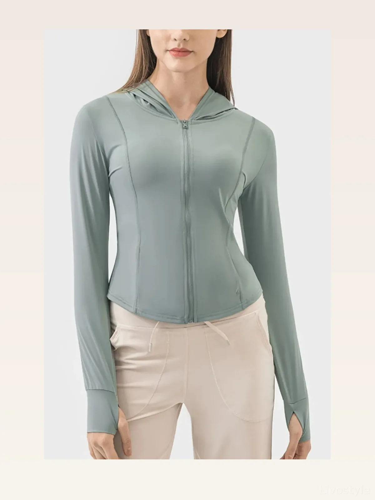 Pocketed Zip Up Hooded Long Sleeve Active Outerwear — styled showcase — Livostyle