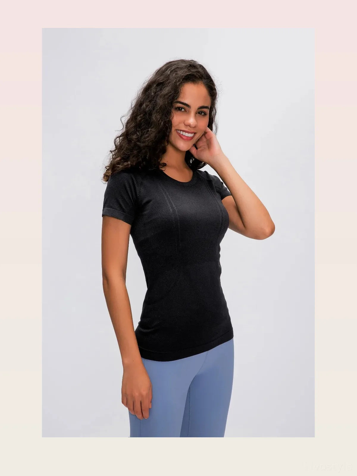 Round Neck Short Sleeve Active T-Shirt — styled showcase — Livostyle
