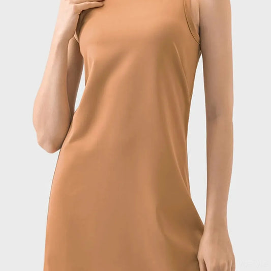 Round Neck Sleeveless Active Dress — square view — Livostyle