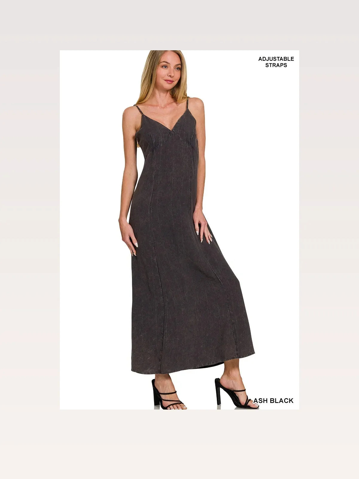 Mineral-Washed Rayon Challis Cami Dress — styled showcase — Livostyle