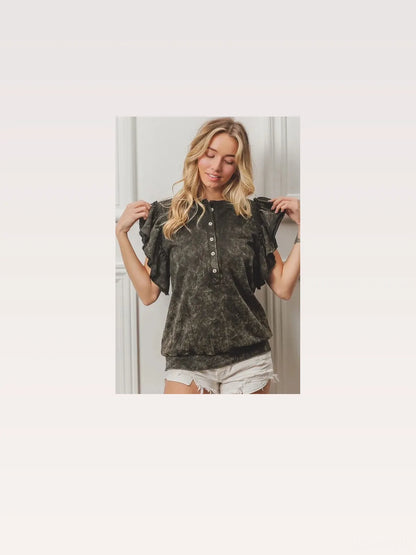 Urban Chic Mineral Washed Terry Top - Soft & Comfortable — styled showcase — Livostyle