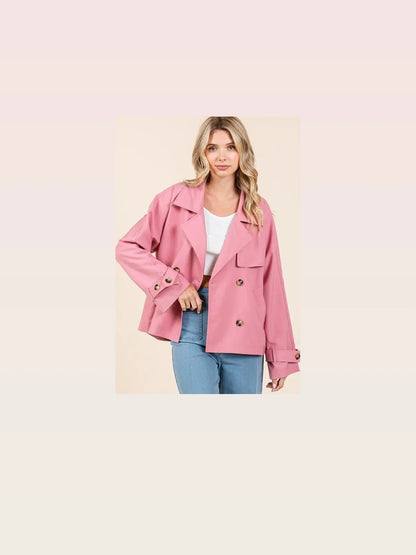 Double Breasted Long Sleeve Trench Coat Jacket — styled showcase — Livostyle