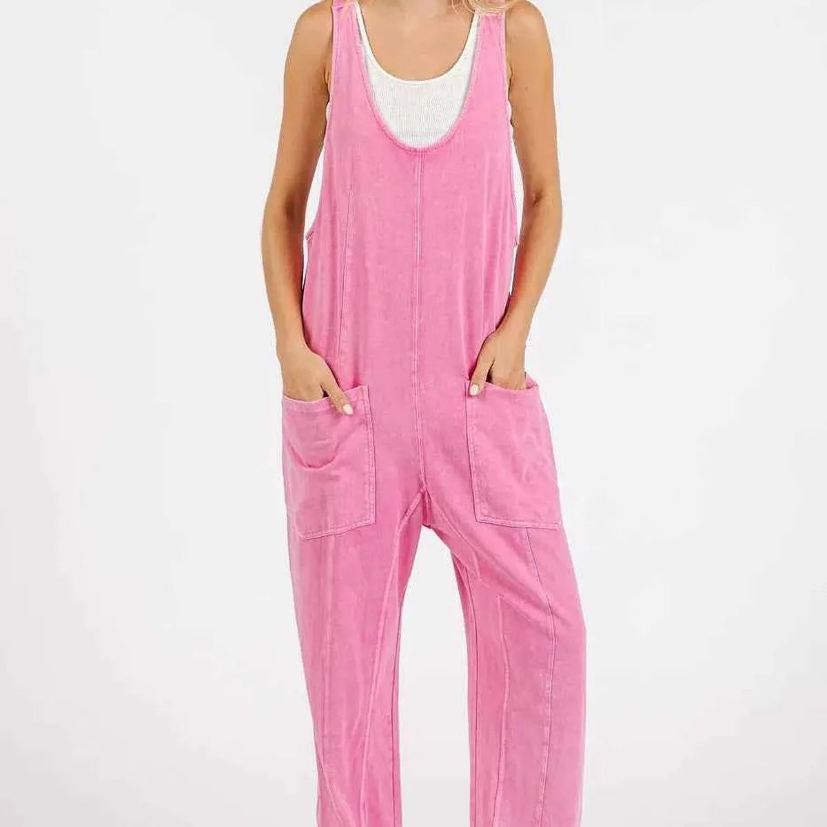 Mineral Wash Relaxed Fit Sleeveless Harem Jumpsuit – photo 2