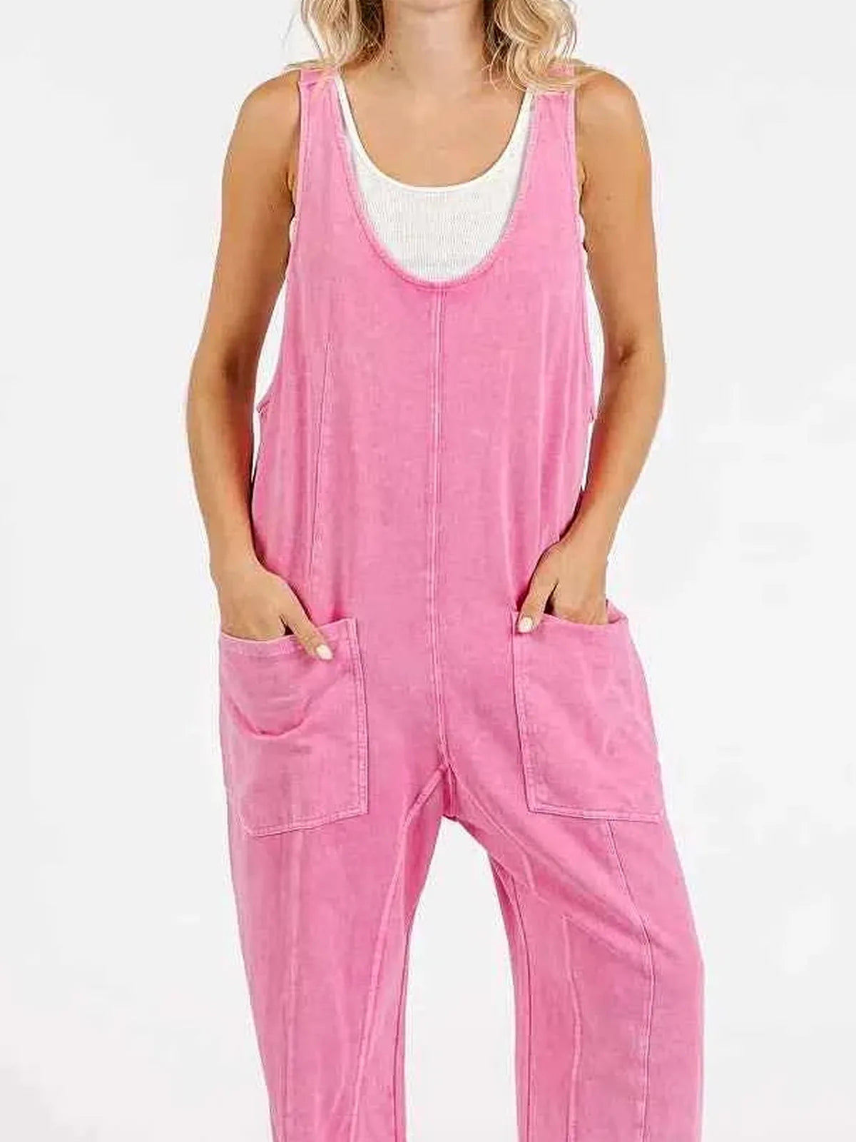 Mineral Wash Relaxed Fit Sleeveless Harem Jumpsuit – photo 3