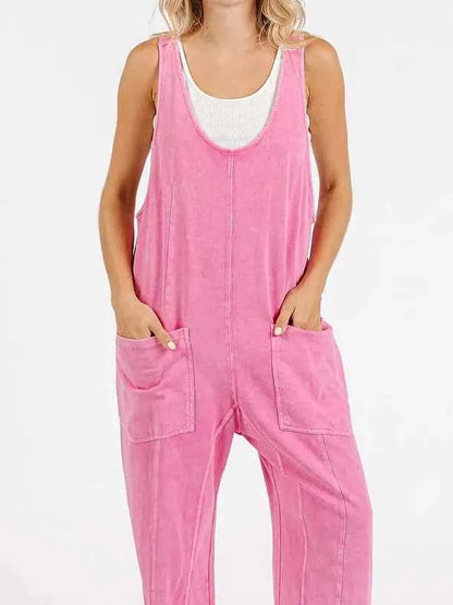 Mineral Wash Relaxed Fit Sleeveless Harem Jumpsuit – photo 3