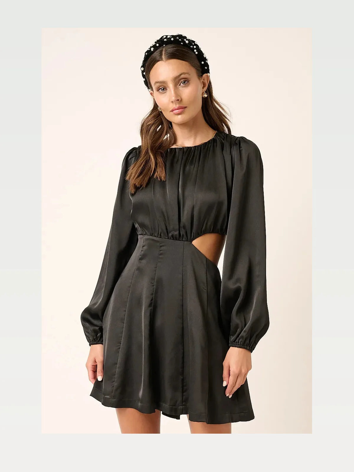 Satin Side Cutout Detail Mini Dress — styled showcase — Livostyle