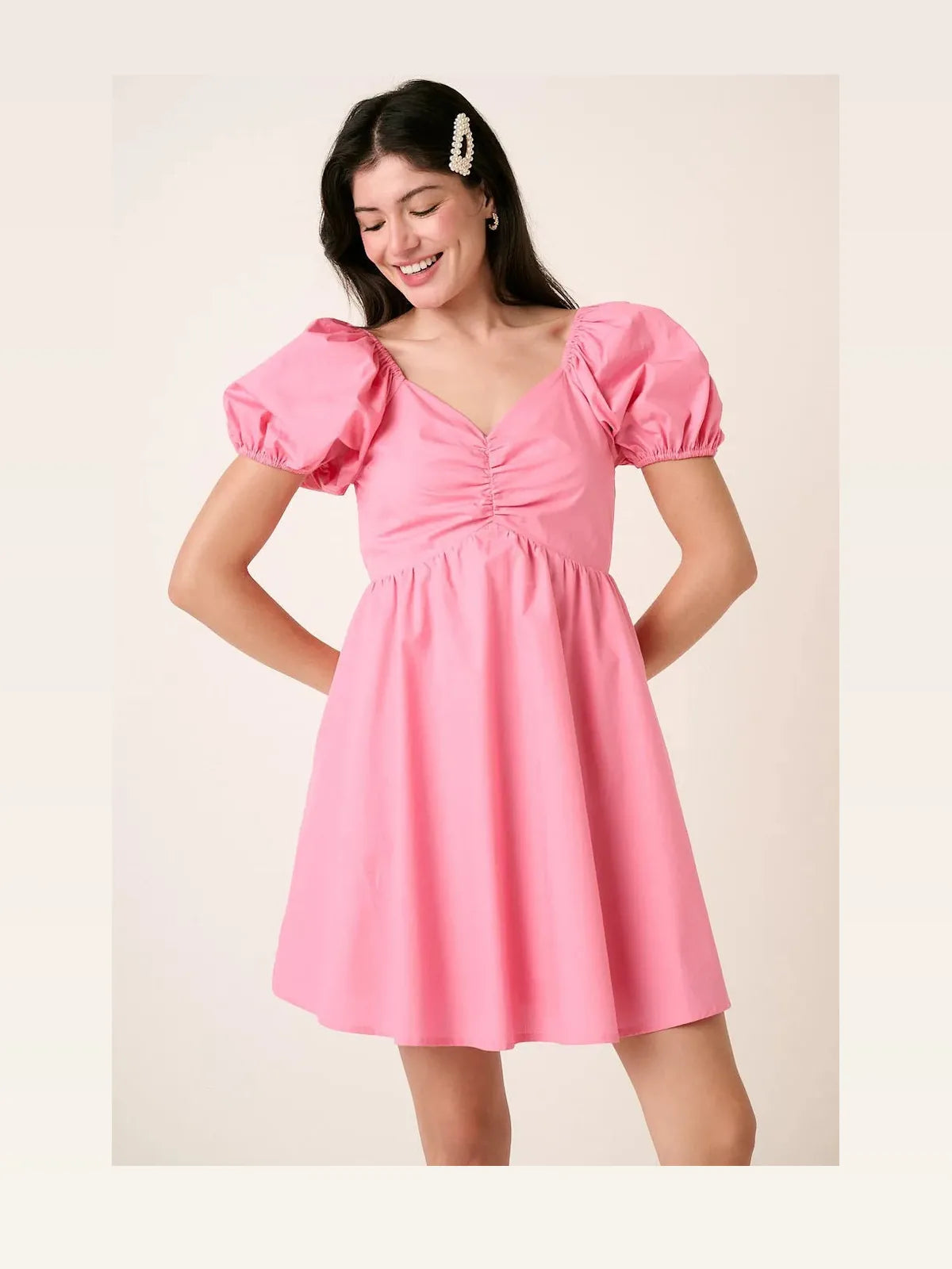 Sweetheart Puff Sleeve Smocked Mini Dress — styled showcase — Livostyle